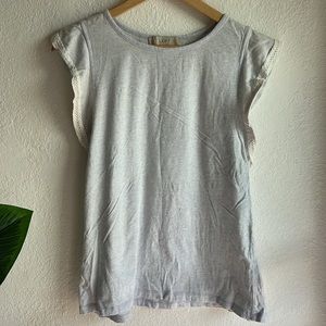 Loft Light Blueish Top w/ cute sleeve detail sz Medium